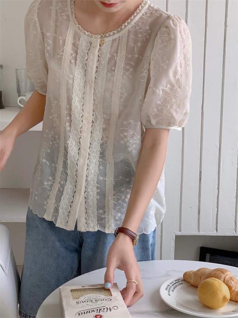 上新推荐刺绣蕾丝小衫，其它，DAP