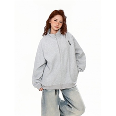 5581-P60新款立领刺绣拉链宽松休闲外套薄款，女装卫衣/绒衫，星座617A-2