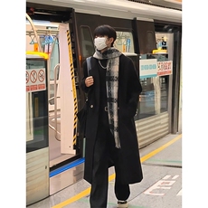 网图黑色中长款毛呢大衣男款冬季加厚呢子风衣外套310A-F88-P80，男装风衣，四季星座310A