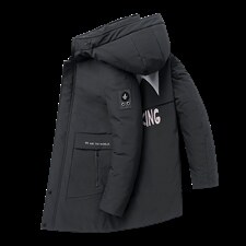 90%白鸭绒M-8XL大码中长羽绒服109-2198-P205，男装羽绒服，星座109