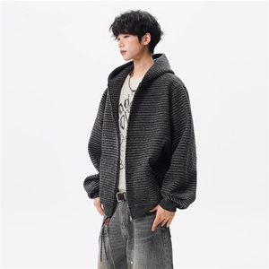 网图-条纹开衫加绒加厚卫衣男  xh165-特p60 加绒xh165jr-特p75图片