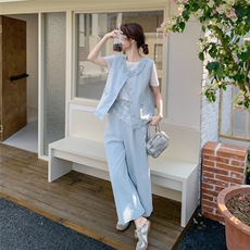 现货-天蓝色三件套+蕾丝上丝巾203-8900-P175-K238，女装套装/套裙，浙宝203