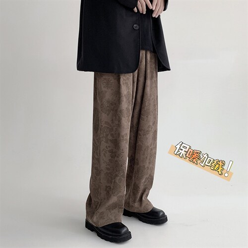 ND816TP50控价68男2024冬季新品ins潮牌休闲宽松直筒暗花阔腿裤,男装休闲裤,电商A102-1