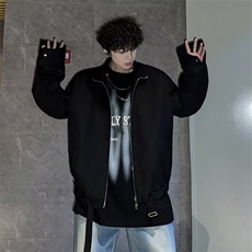 韩版感痞帅简约短款外套男潮流宽松休闲小众设计立领夹克潮T128，男装夹克，星座1116A-1（原606A）