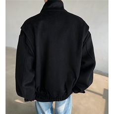 冬季高级感立领毛呢外套韩版潮流夹克ins痞帅棉服上衣D383P108，男装夹克，电商A335-1（原A458）
