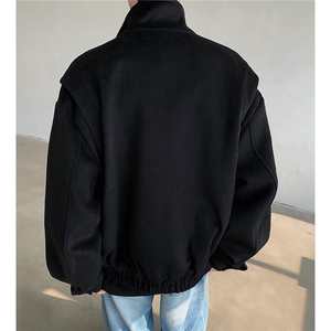 冬季高级感立领毛呢外套韩版潮流夹克ins痞帅棉服上衣 D383 P108图片