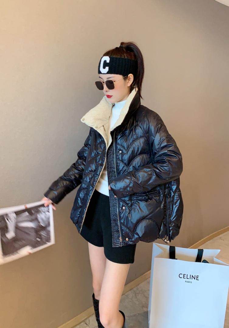 【现货】2021年秋冬季显瘦宽松白鸭绒短款撞色羽绒服，女装羽绒服，名怡