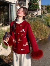 现货新款2183-P390-K569双面羊绒带袖毛狐狸毛可脱，女装双面呢大衣，网红馆