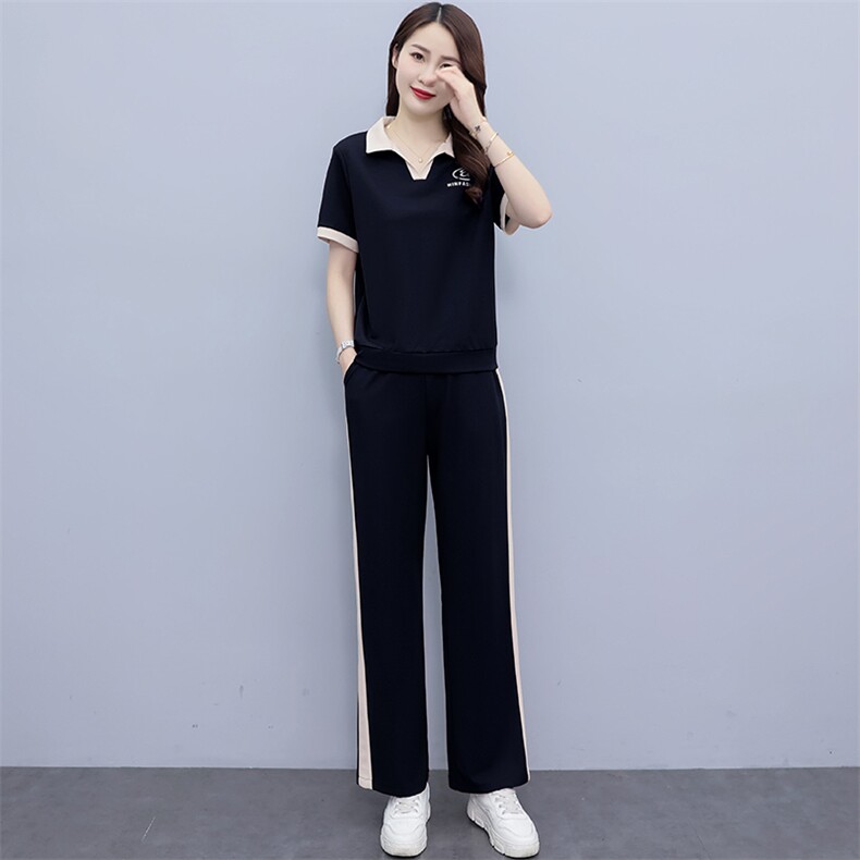【现货当天发货】妈妈夏装运动服套装新款女休闲t恤减龄两件套,女装套装/套裙,妃曼