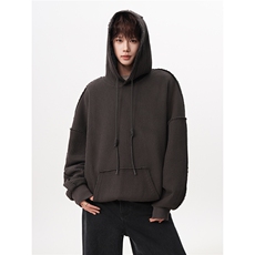 6XL-M美式基础百搭设计感小众宽松连帽卫衣男WY52-P60，男装卫衣，电商D206-1