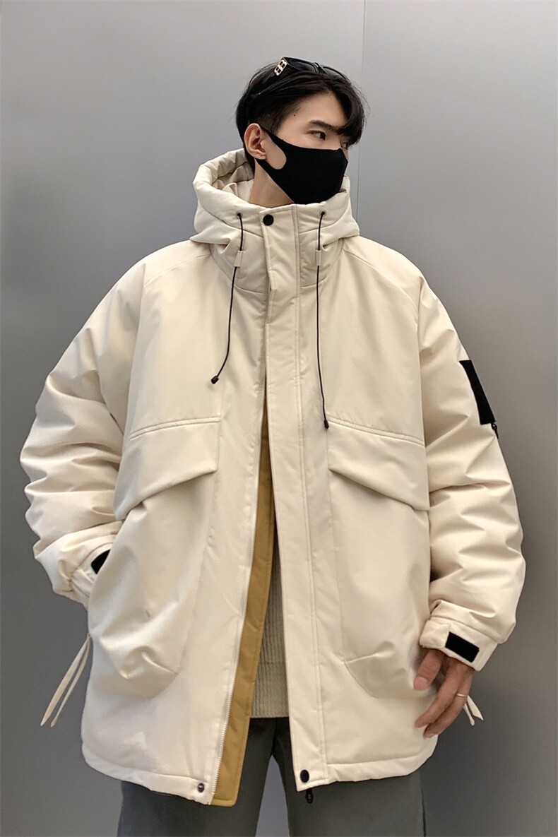冬季男女登山服白鸭绒连帽纯色工装羽绒服外套A406Y93651P228,男装羽绒服,星座309（原A406）