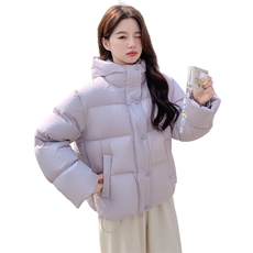 现货紫色羽绒服女短款加厚2025新款冬季宽松外套2586-P285-K368，女装羽绒服，2B140