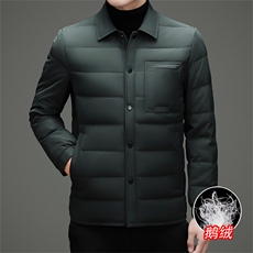 主推秋冬男士新款羽绒服外套轻奢休闲短款轻薄85绒子白鹅绒羽绒服，男装羽绒服，钱塘723