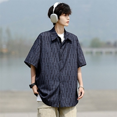 8XL-M花衬衫男款短袖夏季冰丝薄款花衬衣大码寸衫外套DC28013P38，男装T恤，电商B312