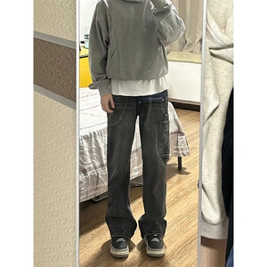 B221 美式ins高街暗黑小众铆钉个性拼接牛仔裤 LK23141-P65 控88图片