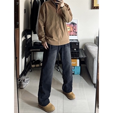 B221美式ins高街小众拉链直筒牛仔裤LK23028-P60控78，男装牛仔裤，电商B221