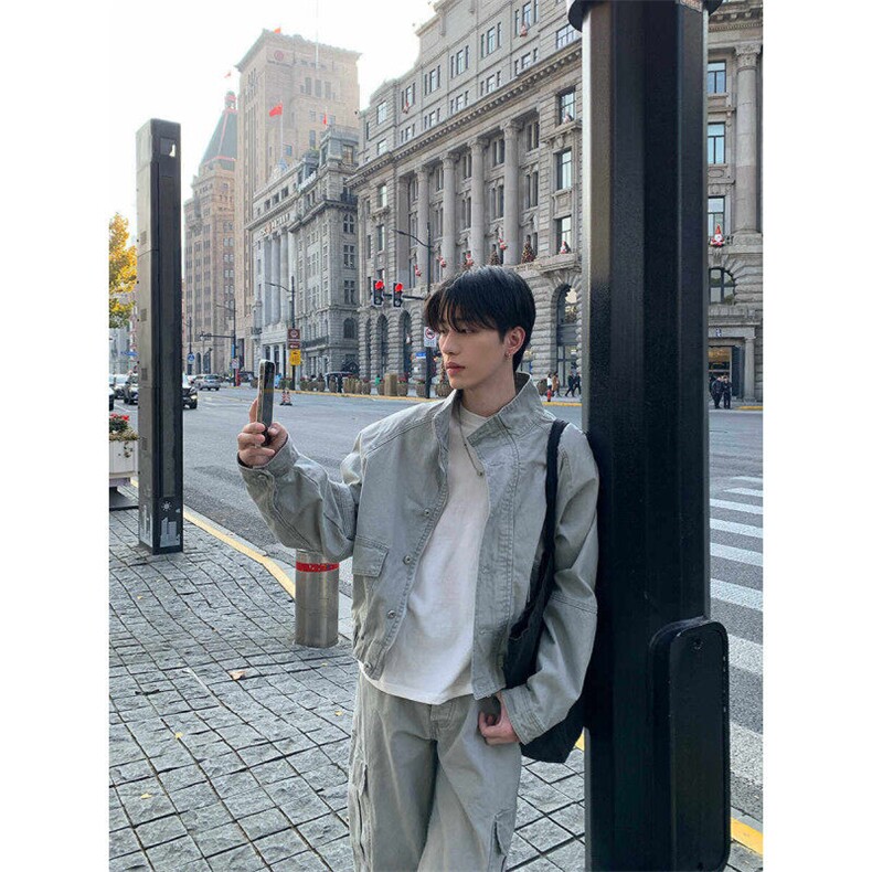 现货！可供抖音得物龙叨叨立领工装夹克外套1005-Q13-P118控168,男装夹克,星座1005