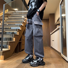 春夏男裤工装大口袋抽绳束脚冲锋裤长腰带大码M-5XLh0310P40，男装休闲裤，星座1013-1