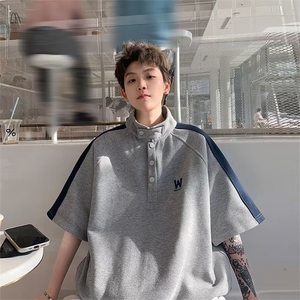 美式polo衫男短袖青少年衣服潮牌潮流衬衫翻领T恤高级感TL119图片