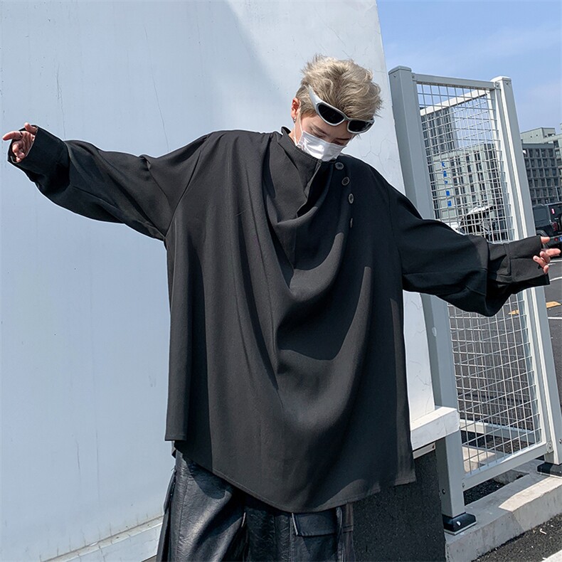小众衬衣男春夏新款设计感风不规则高级感衬衫45440-p50,男装衬衫,星座1008