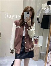 现货秋季新款拼色字母夹克棒球服外套，其它，九月