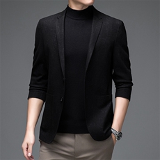 B-X21092男式2023秋冬新款西装男无痕压胶西服外套商务休闲P235，男装西服，电商B360