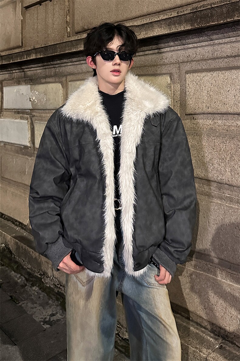 405A美式高街大毛领短款棉衣座山雕棉服MY25809-特批100控178，男装棉衣，星座405A