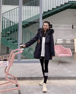 重工袖口狐狸毛 狐狸毛领刺绣派克服外套图片