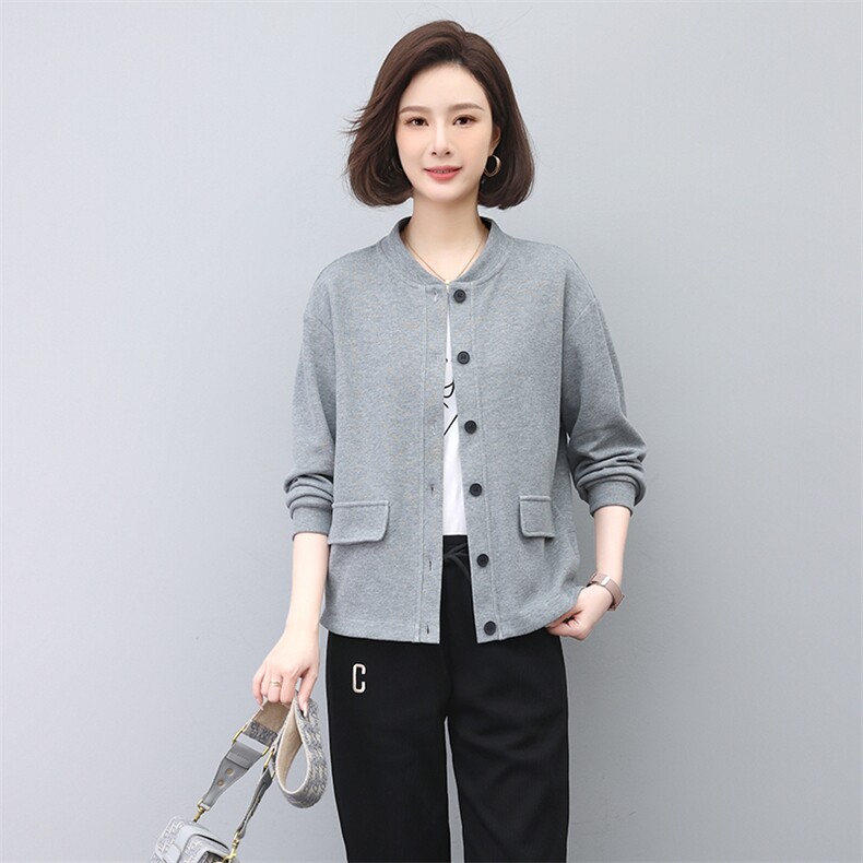 卫衣开衫外套女春秋2025年新款大码宽松显瘦中年妈妈薄款休闲上衣,女装卫衣/绒衫,独衣靓