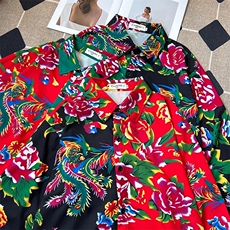 东北大花布拼接衣服衬衫男装长袖2024夏季风C515P33，男装衬衫，星座1116-2