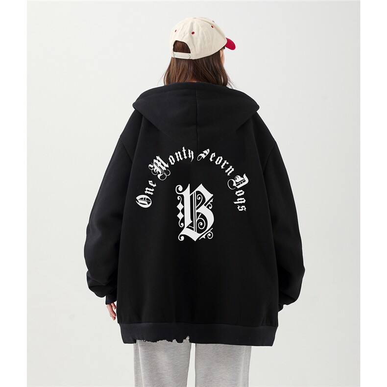 2025秋冬新款字母印花内里羊羔毛开衫卫衣外套M2051/P108控138,女装短外套,电商A148-1