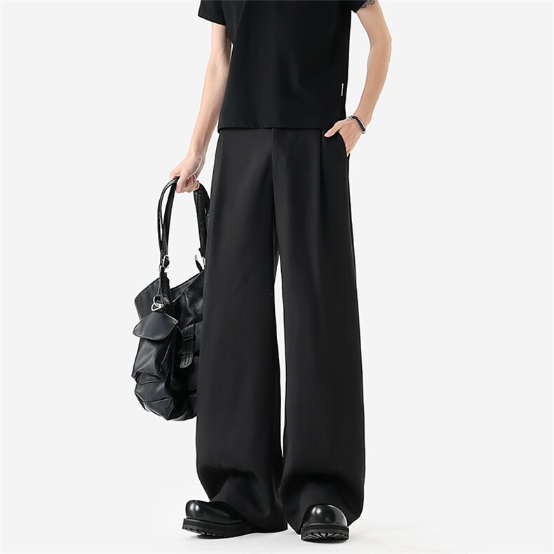 春季2026休闲裤美式阔腿裤子打褶垂感西裤男C62184-TP3568，男装西裤，电商A102