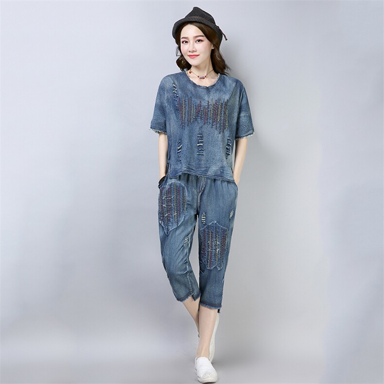 磨破时尚气质2021年夏季圆领短袖收腰气质百搭套装/套裙,女装套装/套裙,叶笙衣