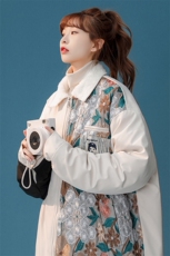 1中性风刺绣拼接翻领羊羔毛大码M-5XL棉服外套女8723P110控148，男装棉衣，星座226-2