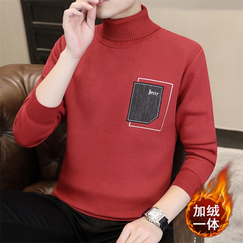 1018-1-M190-P26一体绒高领男士毛衣针织衫冲量款青少年时尚帅气,男装针织衫/毛衣,星座1018-1​
