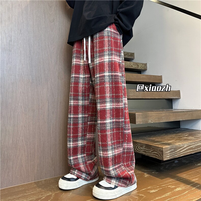XZ616秋季新款重磅毛呢格子复古直筒休闲长裤TY1081特P30,男装休闲裤,星座512A（原616）