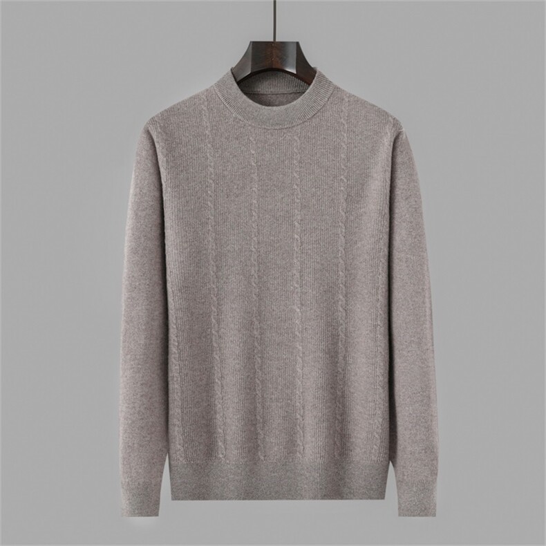 2025年秋季新款绞花加厚针织男士毛衣时尚休闲通勤百搭，男装羊毛衫，琳华羊绒