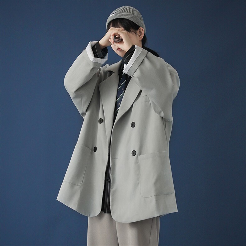 2020年秋冬新款男女宽松休闲盐系西装外套DS-B293-A758-P85，男装西服，电商A306