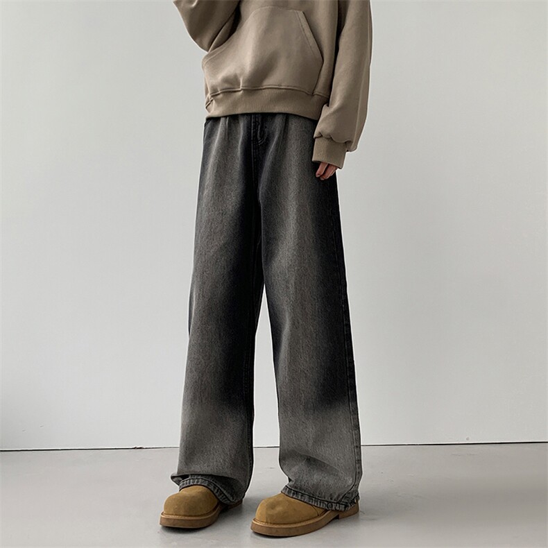 2024美式复古做旧废土风新款秋冬牛仔裤男潮牌直筒阔腿长裤Y713，男装牛仔裤，电商B381-2