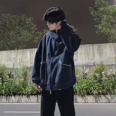 抖音得物高品质秋冬美式高街重磅结构辑明线纹理连帽卫衣外套W111，女装短外套，电商A486-1
