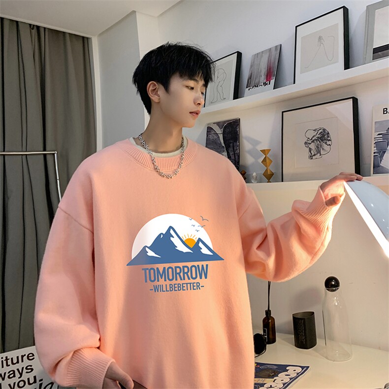 控78假两件毛衣男大码加绒针织衫男毛线衣M80235-P55加绒P70,男装针织衫/毛衣,电商A040