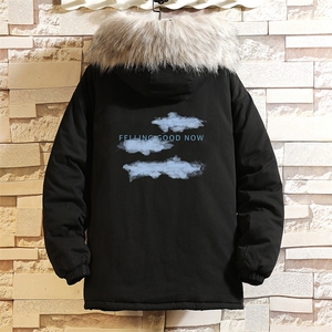 MM48143-P130 冬季大毛领衣男士大码加厚袄男服 网格挂拍图片