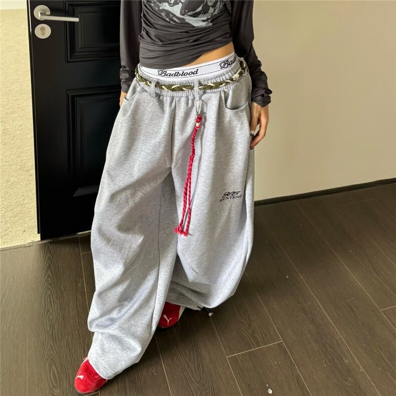 美式秋季街舞裤潮流复古爵士舞嘻哈运动直筒宽松卫裤男女CAW16,男装休闲裤,星座516A