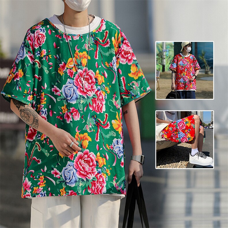 TZ2023夏季男女休闲运动圆领短袖T恤衫短裤可套装单选大码汉服潮,男装休闲套装,星座115A(原星座507）