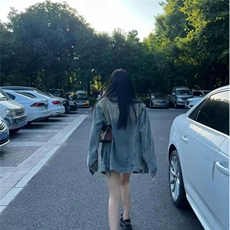 JK29-P72美式复古重工铆钉牛仔外套女春秋设计感小众宽松，男装工装外套，电商B323A