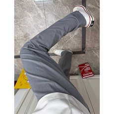 黑色美式直筒卫裤男生ootd穿搭裤子青少年高腰提裆显瘦微喇休闲裤，男装西裤，星座908