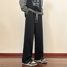 K8022/P55春秋装四季款港风提花松休闲裤男排口开叉潮大码男裤子，男装休闲裤，电商A141