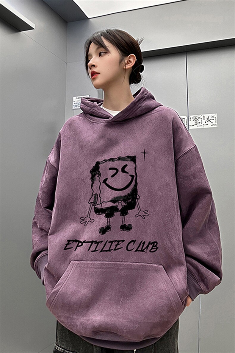 麂皮绒连帽卫衣直播品质重磅400克海绵宝宝印花JL7147-P45控78,男装卫衣,星座508（原C305）