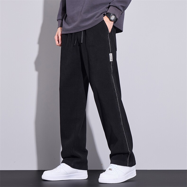春季灯芯绒运动卫裤男士宽松直筒潮流休闲阔腿裤子K2915-P40,男装休闲裤,星座610（原A335）
