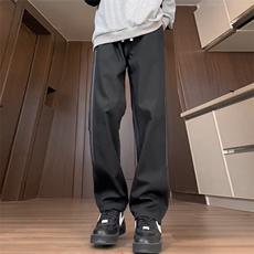 ins美式复古抽绳条纹休闲裤男秋冬新款显瘦长裤子DY528-P55，男装休闲裤，电商A178